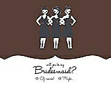 Front View Thumbnail - Brownie & Ebony Will You Be My Bridesmaid Card - Girls Checkbox