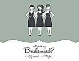Front View Thumbnail - Celadon & Ebony Will You Be My Bridesmaid Card - Girls Checkbox