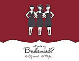 Front View Thumbnail - Claret & Ebony Will You Be My Bridesmaid Card - Girls Checkbox