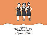 Front View Thumbnail - Clementine & Ebony Will You Be My Bridesmaid Card - Girls Checkbox