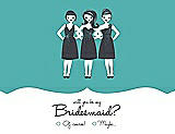 Front View Thumbnail - Capri & Ebony Will You Be My Bridesmaid Card - Girls Checkbox
