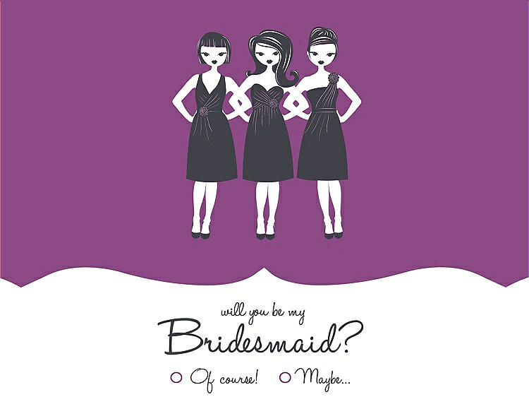 Front View - Dahlia & Ebony Will You Be My Bridesmaid Card - Girls Checkbox