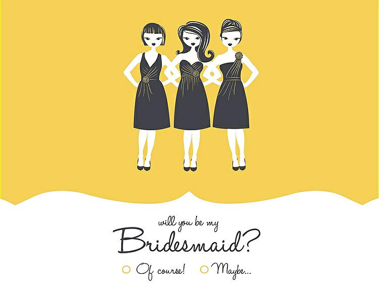 Front View - Daisy & Ebony Will You Be My Bridesmaid Card - Girls Checkbox