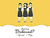 Front View Thumbnail - Daisy & Ebony Will You Be My Bridesmaid Card - Girls Checkbox