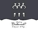 Front View Thumbnail - Ebony & Ebony Will You Be My Bridesmaid Card - Girls Checkbox