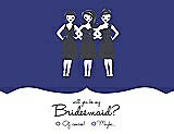 Front View Thumbnail - Electric Blue & Ebony Will You Be My Bridesmaid Card - Girls Checkbox