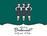 Front View Thumbnail - Emerald & Ebony Will You Be My Bridesmaid Card - Girls Checkbox