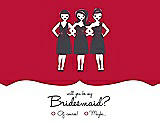 Front View Thumbnail - Flame & Ebony Will You Be My Bridesmaid Card - Girls Checkbox
