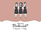 Front View Thumbnail - Fresco & Ebony Will You Be My Bridesmaid Card - Girls Checkbox