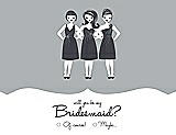 Front View Thumbnail - Frost & Ebony Will You Be My Bridesmaid Card - Girls Checkbox