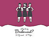 Front View Thumbnail - Fruit Punch & Ebony Will You Be My Bridesmaid Card - Girls Checkbox