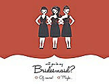 Front View Thumbnail - Fiesta & Ebony Will You Be My Bridesmaid Card - Girls Checkbox