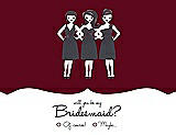 Front View Thumbnail - Garnet & Ebony Will You Be My Bridesmaid Card - Girls Checkbox