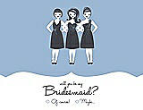 Front View Thumbnail - Ice Blue & Ebony Will You Be My Bridesmaid Card - Girls Checkbox