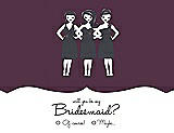 Front View Thumbnail - Italian Plum & Ebony Will You Be My Bridesmaid Card - Girls Checkbox