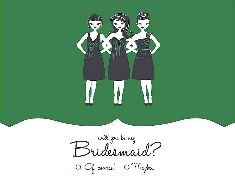 Front View - Ivy & Ebony Will You Be My Bridesmaid Card - Girls Checkbox