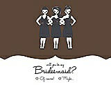 Front View Thumbnail - Latte & Ebony Will You Be My Bridesmaid Card - Girls Checkbox