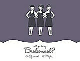 Front View Thumbnail - Lavender & Ebony Will You Be My Bridesmaid Card - Girls Checkbox