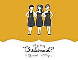 Front View Thumbnail - Mango & Ebony Will You Be My Bridesmaid Card - Girls Checkbox