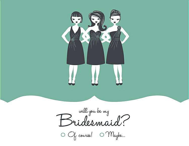 Front View - Meadow & Ebony Will You Be My Bridesmaid Card - Girls Checkbox