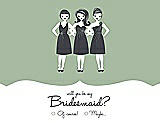 Front View Thumbnail - Mermaid & Ebony Will You Be My Bridesmaid Card - Girls Checkbox