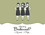 Front View Thumbnail - Mint & Ebony Will You Be My Bridesmaid Card - Girls Checkbox