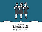 Front View Thumbnail - Mosaic & Ebony Will You Be My Bridesmaid Card - Girls Checkbox