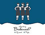 Front View Thumbnail - Ocean Blue & Ebony Will You Be My Bridesmaid Card - Girls Checkbox