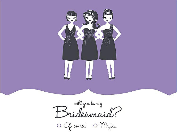 Front View - Pansy & Ebony Will You Be My Bridesmaid Card - Girls Checkbox