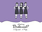 Front View Thumbnail - Pansy & Ebony Will You Be My Bridesmaid Card - Girls Checkbox