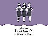 Front View Thumbnail - Passion & Ebony Will You Be My Bridesmaid Card - Girls Checkbox