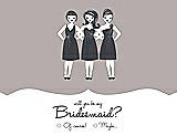 Front View Thumbnail - Pebble Beach & Ebony Will You Be My Bridesmaid Card - Girls Checkbox