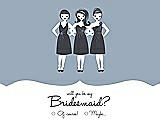Front View Thumbnail - Platinum & Ebony Will You Be My Bridesmaid Card - Girls Checkbox