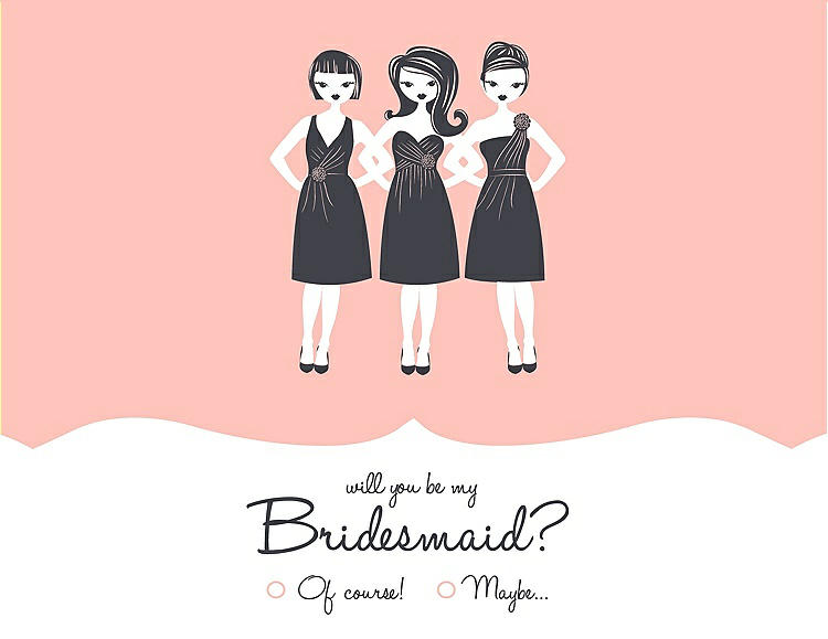 Front View - Primrose & Ebony Will You Be My Bridesmaid Card - Girls Checkbox
