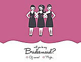 Front View Thumbnail - Pretty In Pink & Ebony Will You Be My Bridesmaid Card - Girls Checkbox
