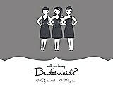 Front View Thumbnail - Quarry & Ebony Will You Be My Bridesmaid Card - Girls Checkbox