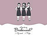 Front View Thumbnail - Quartz & Ebony Will You Be My Bridesmaid Card - Girls Checkbox