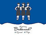 Front View Thumbnail - Royal Blue & Ebony Will You Be My Bridesmaid Card - Girls Checkbox
