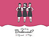 Front View Thumbnail - Rose Quartz & Ebony Will You Be My Bridesmaid Card - Girls Checkbox