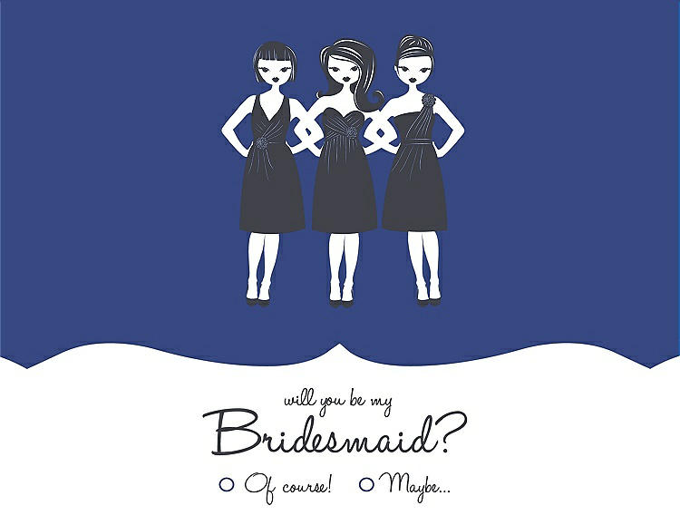 Front View - Sailor & Ebony Will You Be My Bridesmaid Card - Girls Checkbox