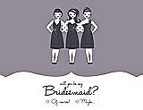 Front View Thumbnail - Shadow & Ebony Will You Be My Bridesmaid Card - Girls Checkbox