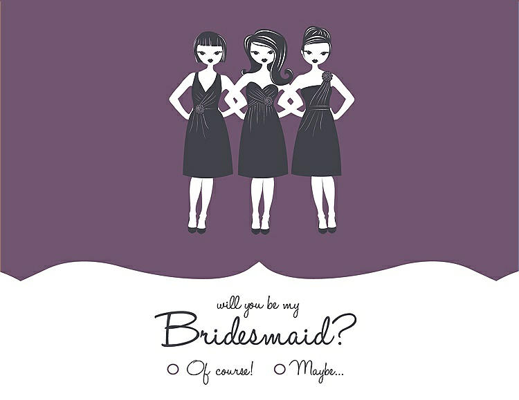 Front View - Smashing & Ebony Will You Be My Bridesmaid Card - Girls Checkbox