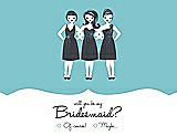 Front View Thumbnail - Spa & Ebony Will You Be My Bridesmaid Card - Girls Checkbox