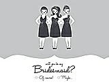 Front View Thumbnail - Sterling & Ebony Will You Be My Bridesmaid Card - Girls Checkbox