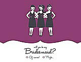 Front View Thumbnail - Sugar Plum & Ebony Will You Be My Bridesmaid Card - Girls Checkbox