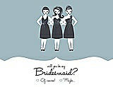 Front View Thumbnail - Surf Spray & Ebony Will You Be My Bridesmaid Card - Girls Checkbox