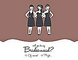 Front View Thumbnail - Toffee & Ebony Will You Be My Bridesmaid Card - Girls Checkbox
