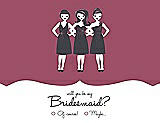 Front View Thumbnail - Tea Rose & Ebony Will You Be My Bridesmaid Card - Girls Checkbox