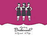 Front View Thumbnail - Tutti Frutti & Ebony Will You Be My Bridesmaid Card - Girls Checkbox