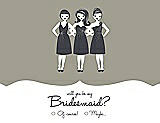 Front View Thumbnail - Twig & Ebony Will You Be My Bridesmaid Card - Girls Checkbox